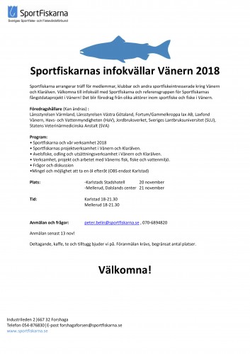 Sportfiskarnas infokvällar Vänern 2018